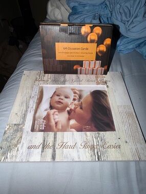 Bundle deal: Wood Picture Frame with Neutral Tones/ greeting cards 64